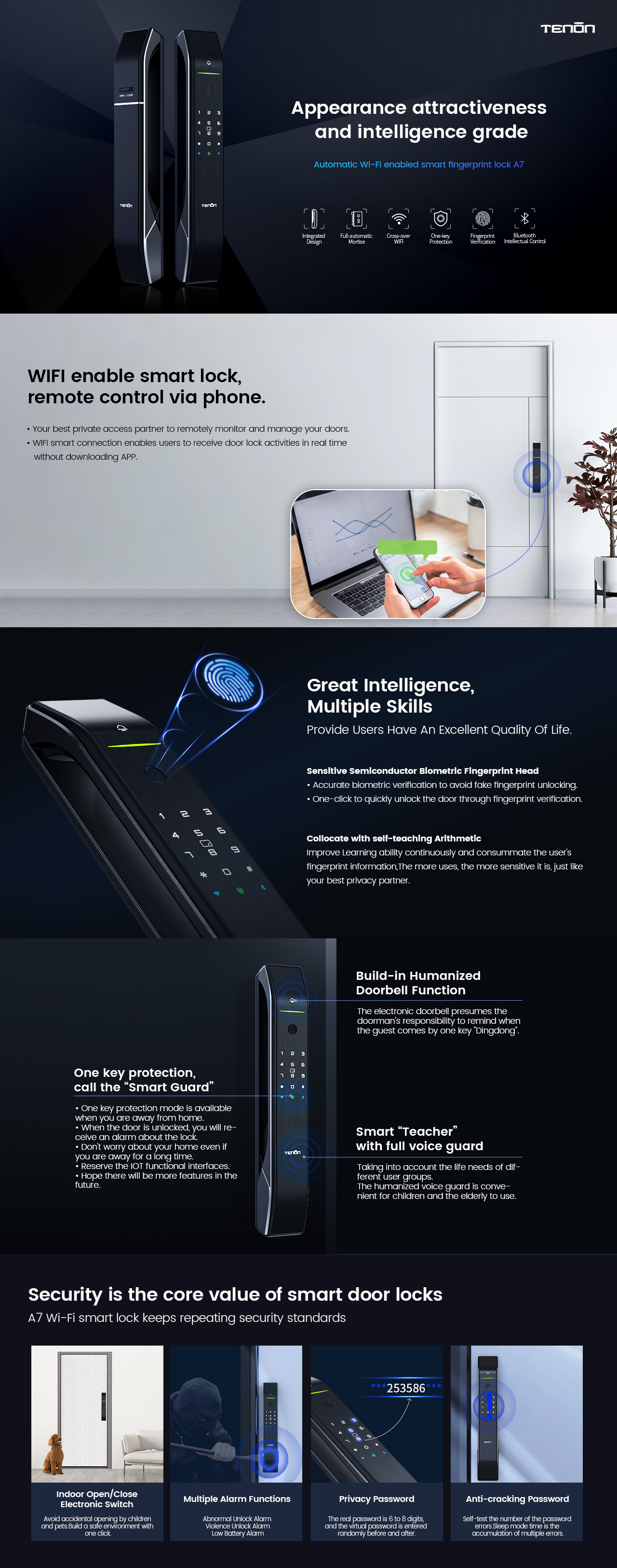 Details of Tuya Bluetooth Wi-Fi Doorbell Automatic Push-Pull Smart Lock