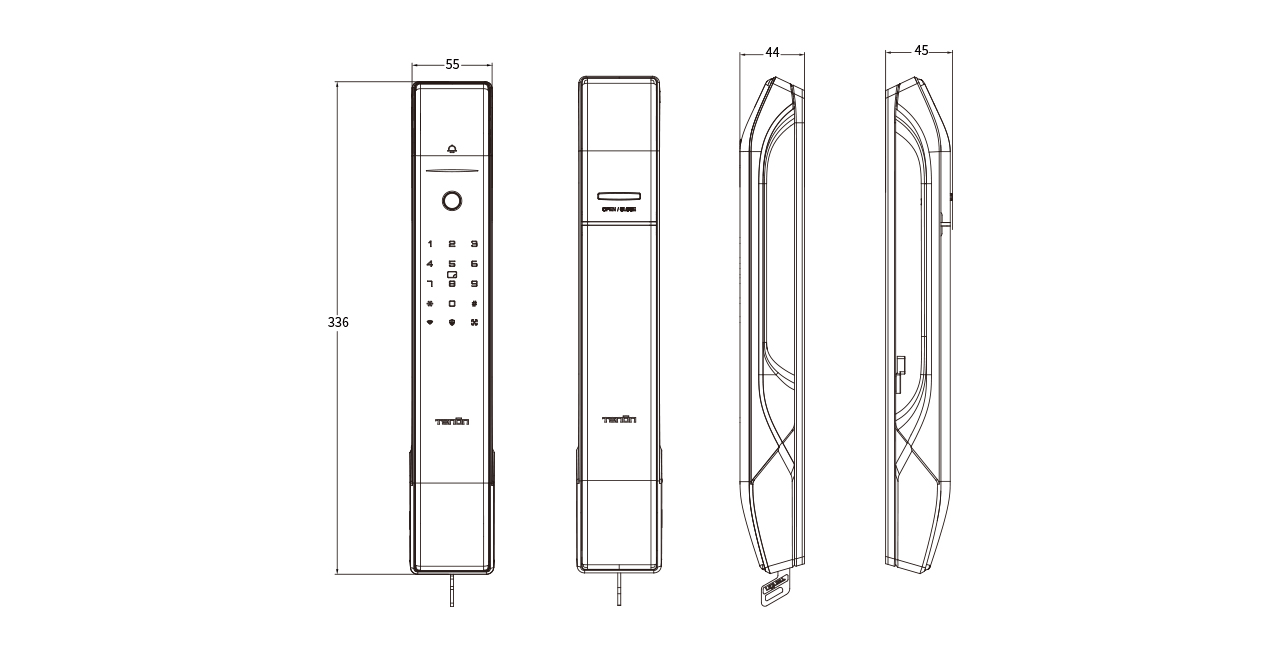 Diagram of Tuya Wi-Fi Doorbell Automatic Push-Pull Smart Lock