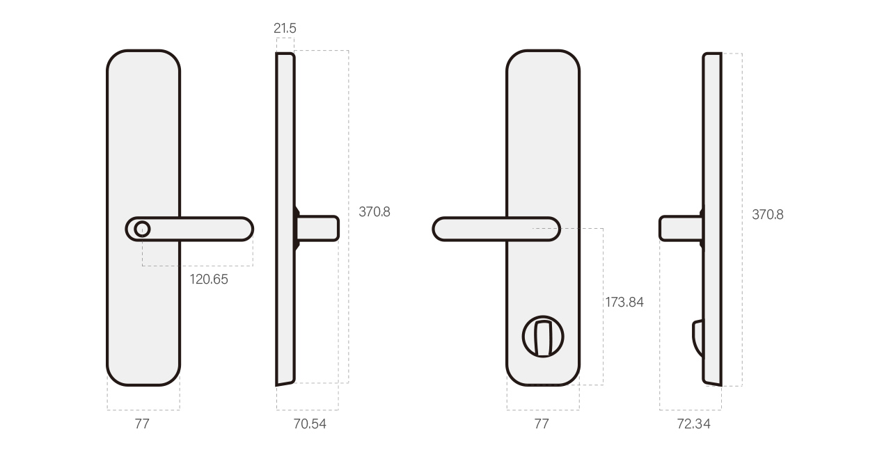 Diagram of Digital Fingerprint Touchscreen Password Smart Handle Lock