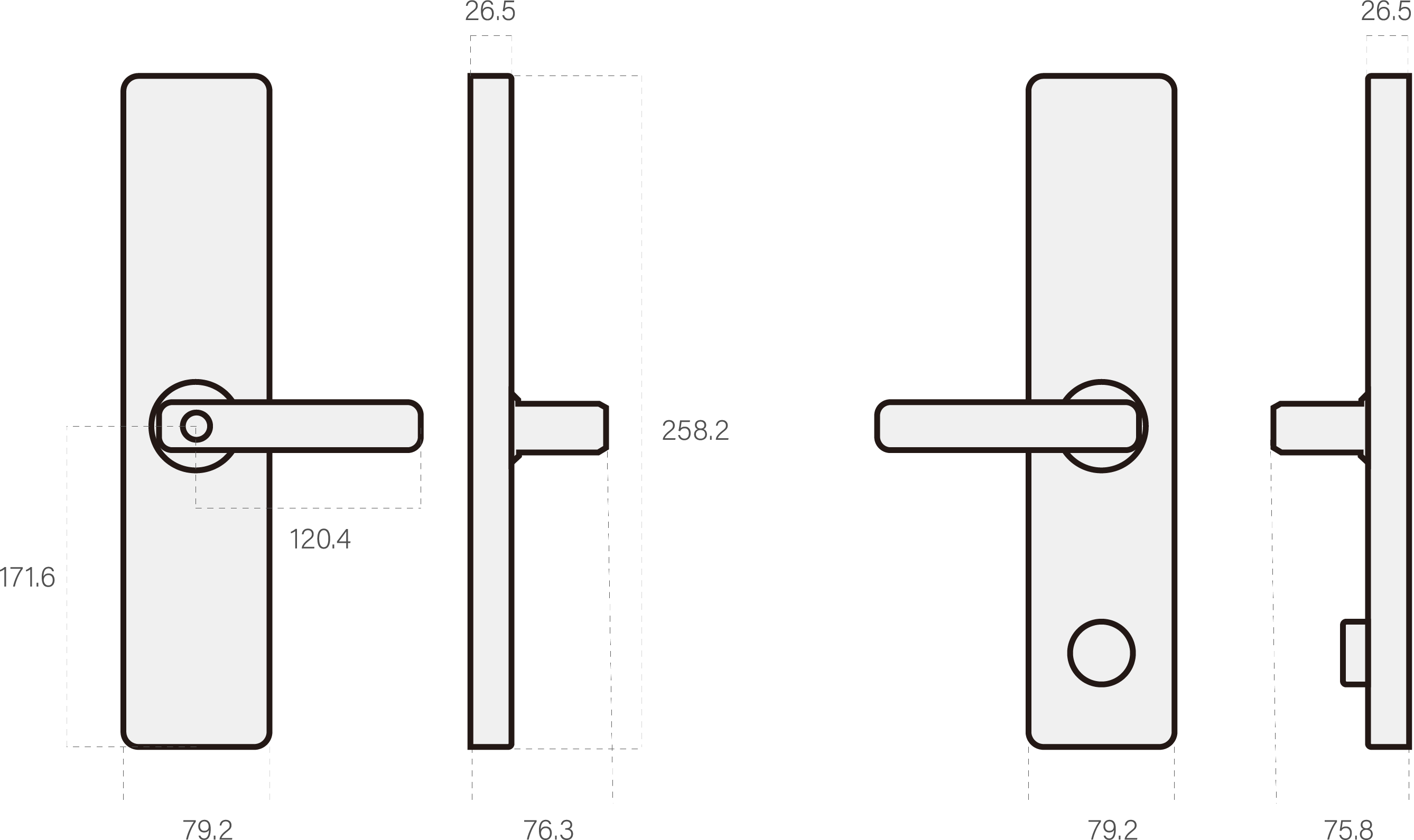 Diagram of Keyless Entry Electronic Fingerprint Touchpad Smart Lever Lock