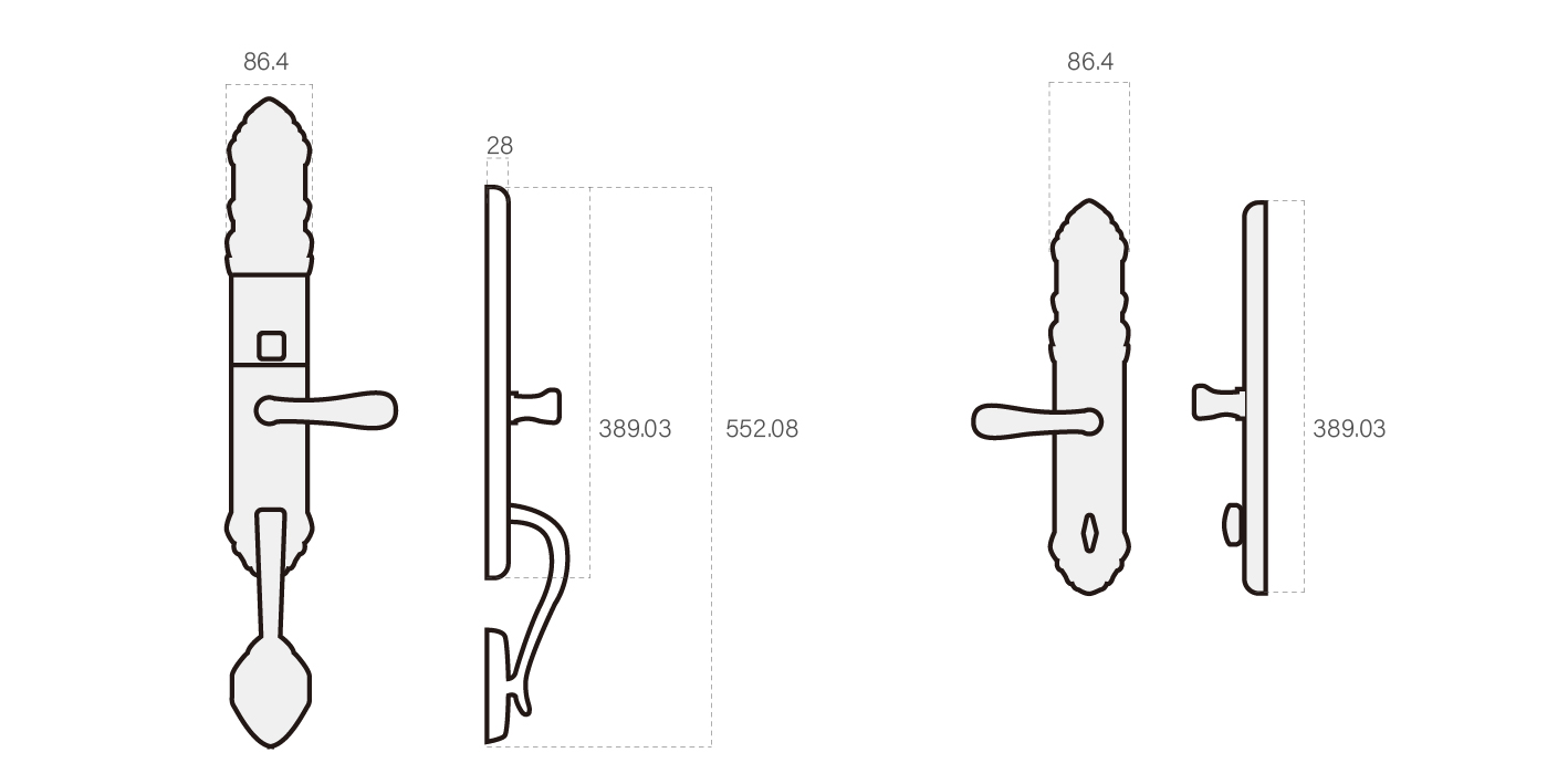 Diagram of Luxury Design Fingerprint Verified Access Electronic Handle Lock