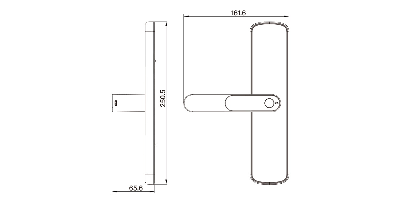 Diagram of Black Knight Electromechanical Smart Lever Door Lock