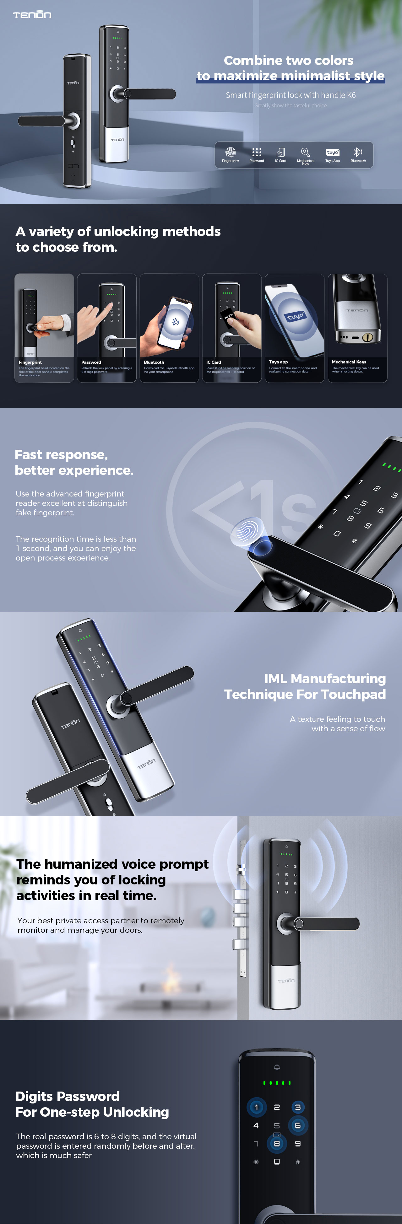 Details of Electronic Smartbell Minmalist Designs Smart Bluetooth Lever Lock