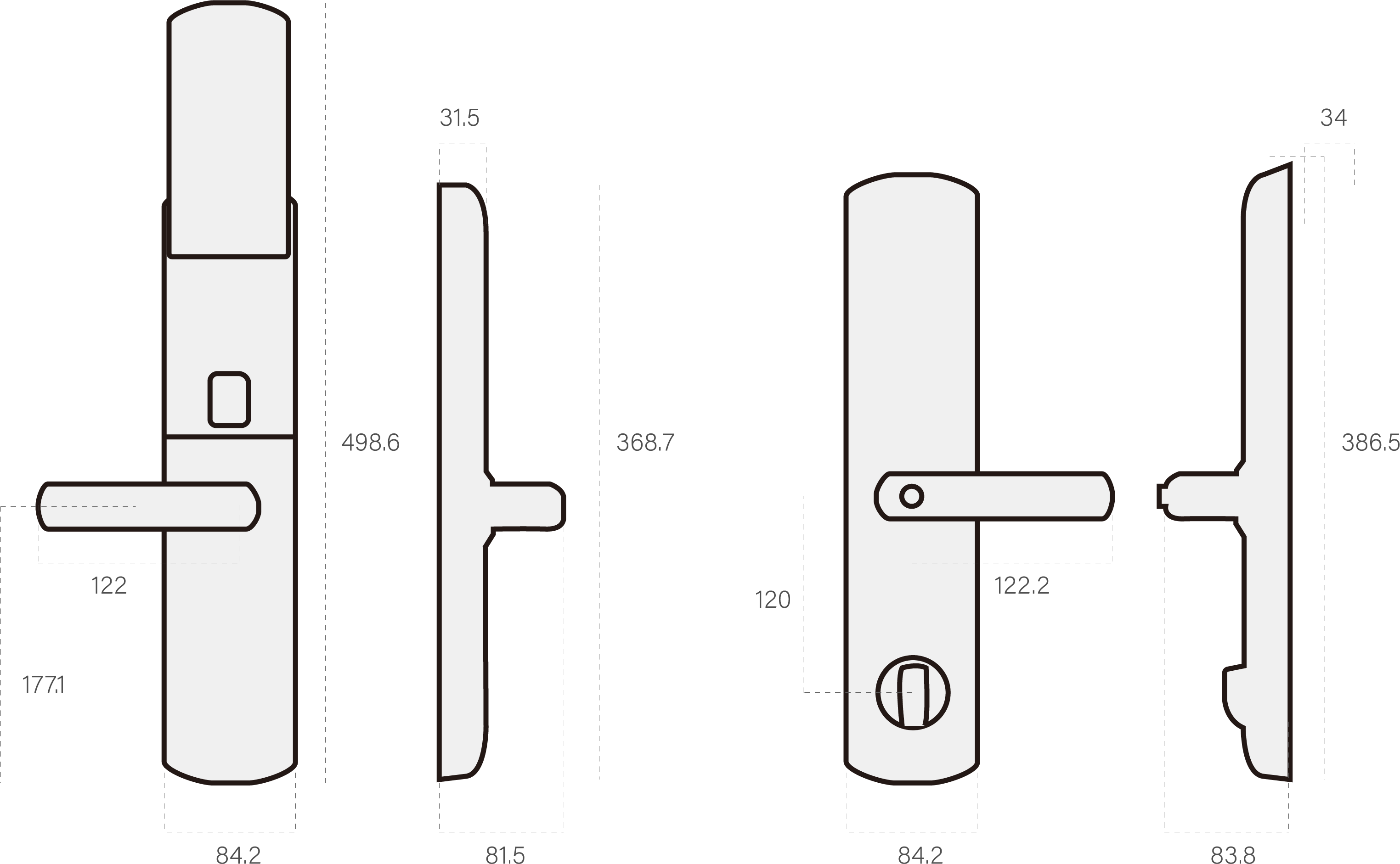 Diagram of Physical And Digital Access Oled Screen Automatic Sliding Smart Lock