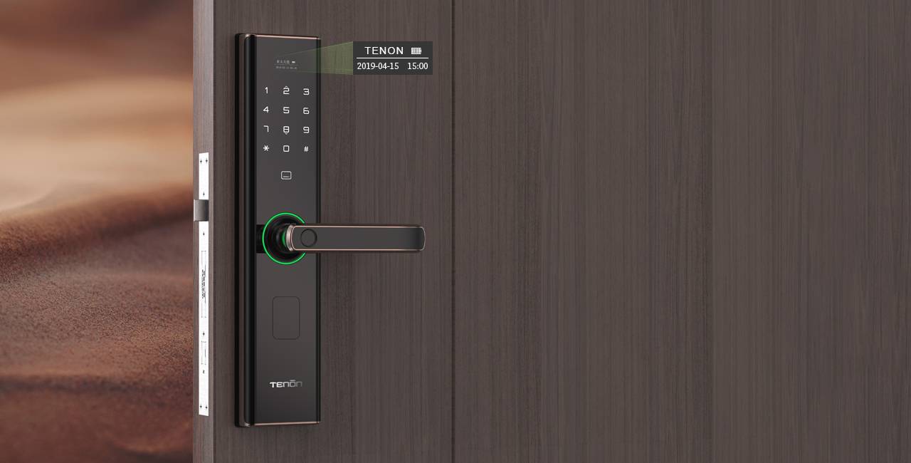 Keyless Entry Electronic Fingerprint Touchpad Smart Lever Lock