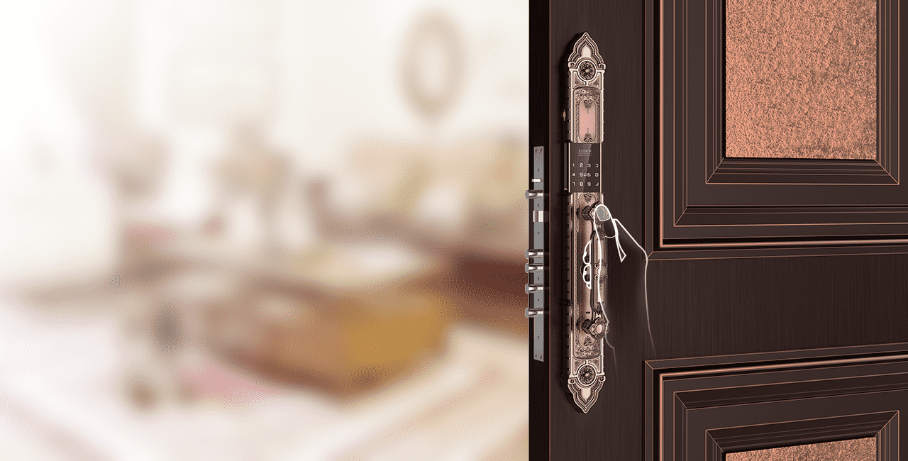 Slim Antique Brass Digital Smart Door Lock