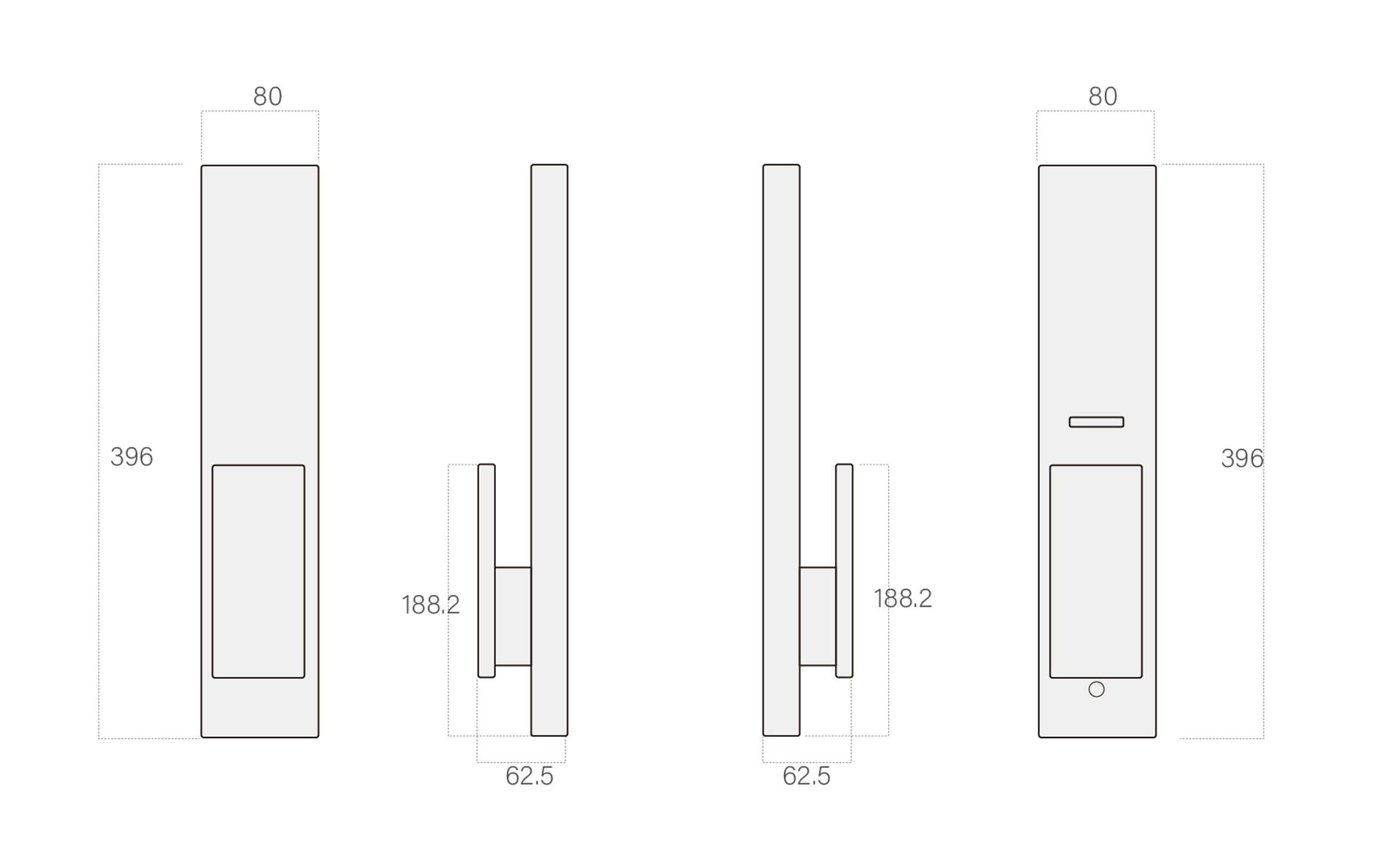 Diagram of Ultra Slim 18MM One-Button Automatic Control Smart Door Lock