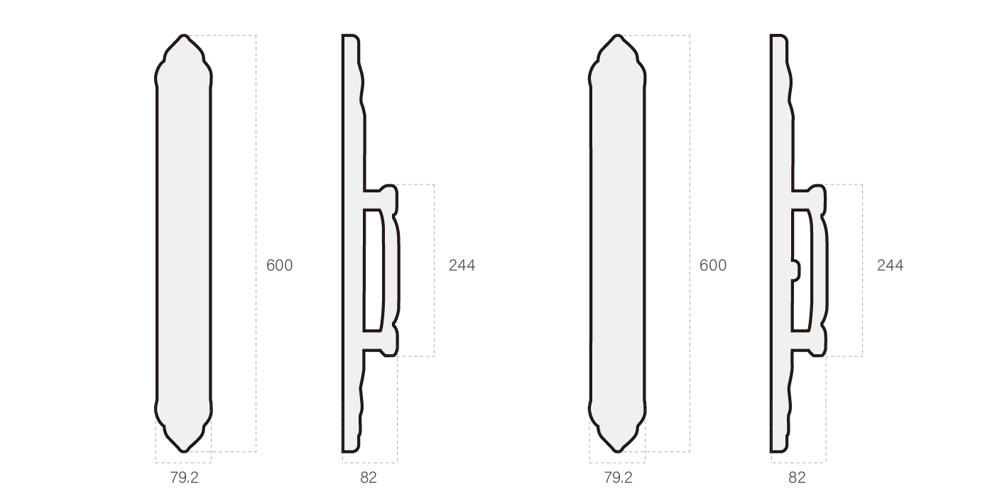 Slim Antique Brass Digital Door Lock Diagrams