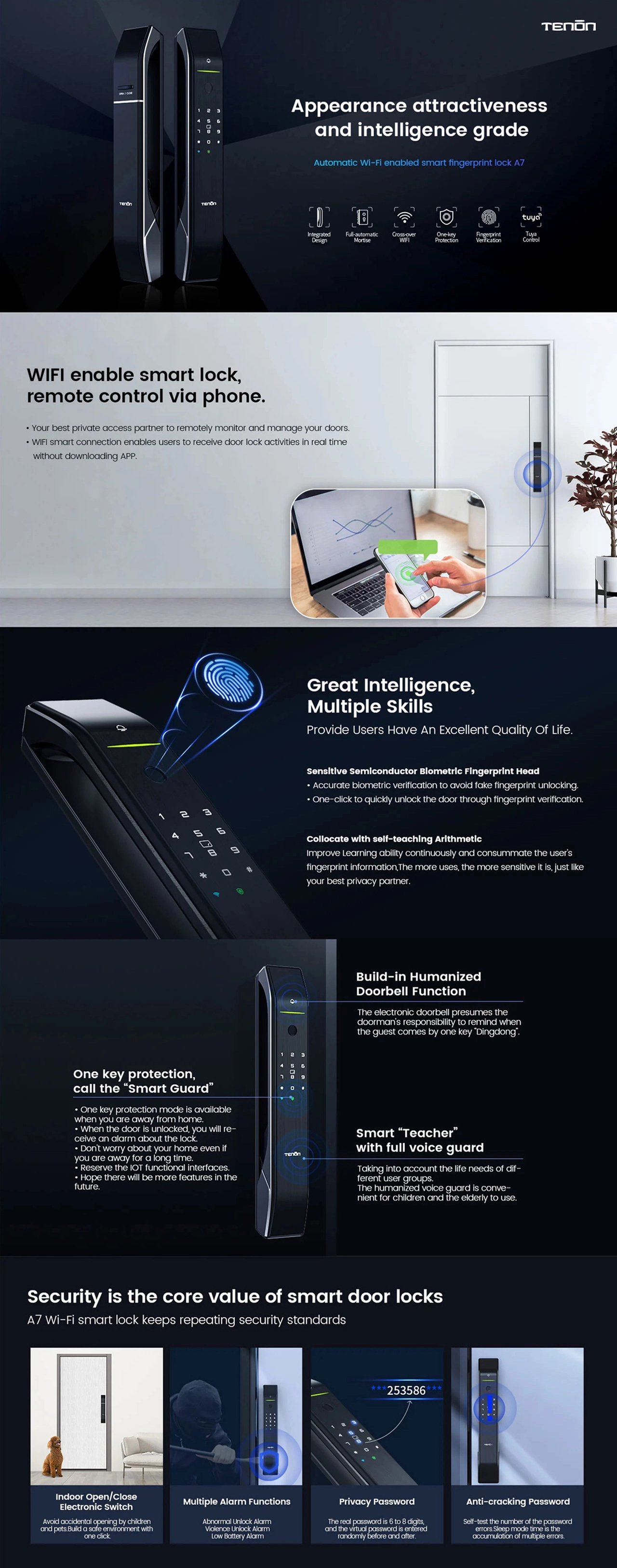 Details of Tuya Wi-Fi Doorbell Automatic Push-Pull Smart Lock