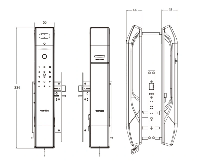 Diagram of Tuya Wifi Automatic Digital Smart Door Lock With Camera