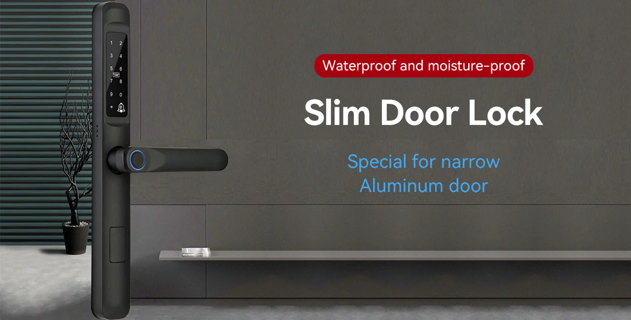 Waterproof Aluminum Slim Handle Smart Lock